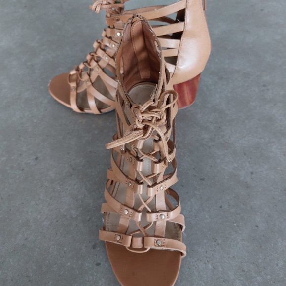 ALDO "Myssi" Women's Laced Up Open Toe Gladiator Sandals - Camel - Size 7 M - Picture 10 of 13
